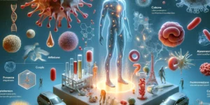 Create a high quality three dimensional infographic that illustrates the complex roles of cytokines in the body including their involvement in immun