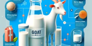 Create a high quality three dimensional infographic that showcases the benefits of goat milk. The infographic should highlight goat milks nutritiona